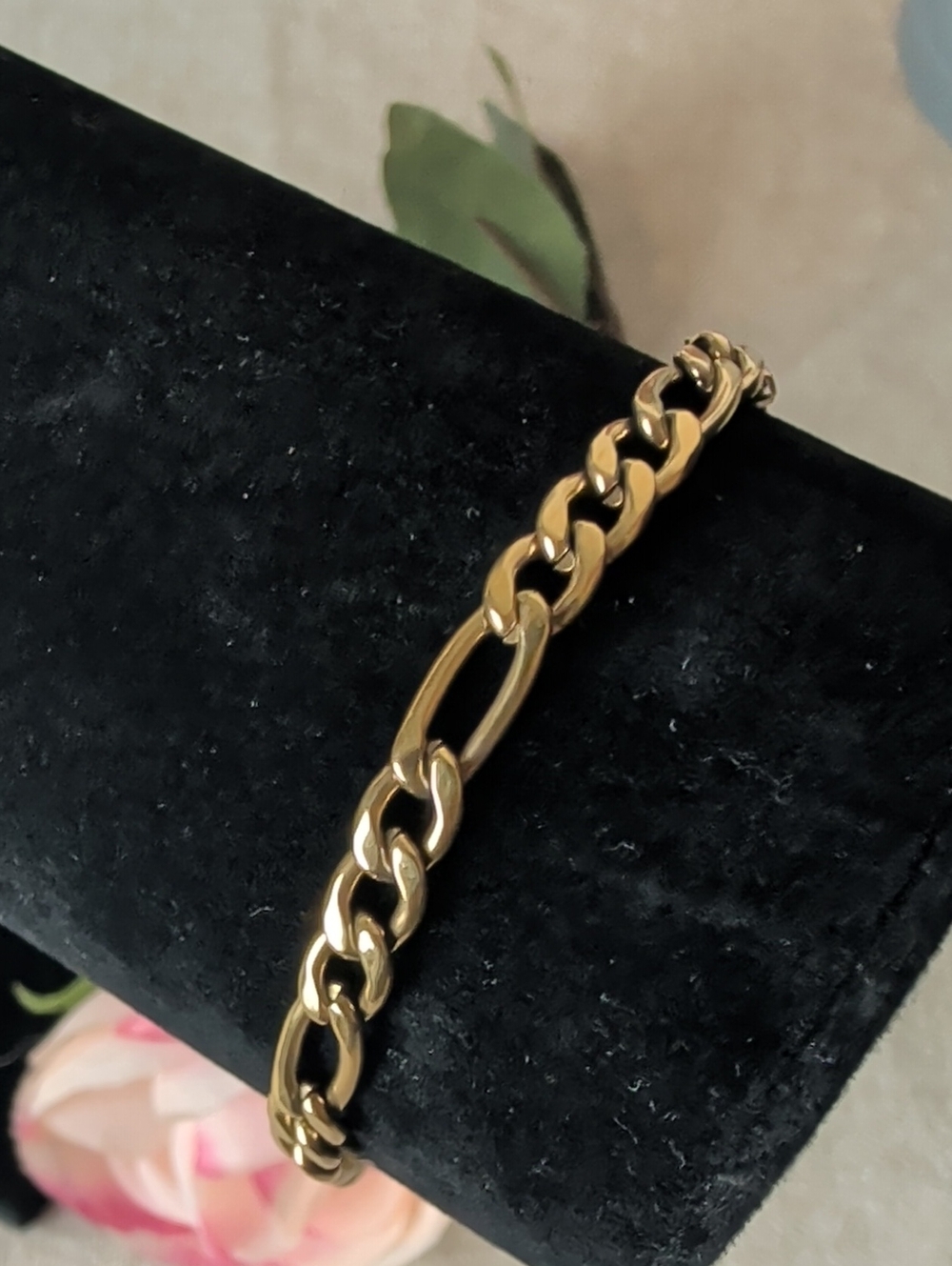 Vintage Gold Tone Stainless Steel Link Chain Bracelet Minimalist